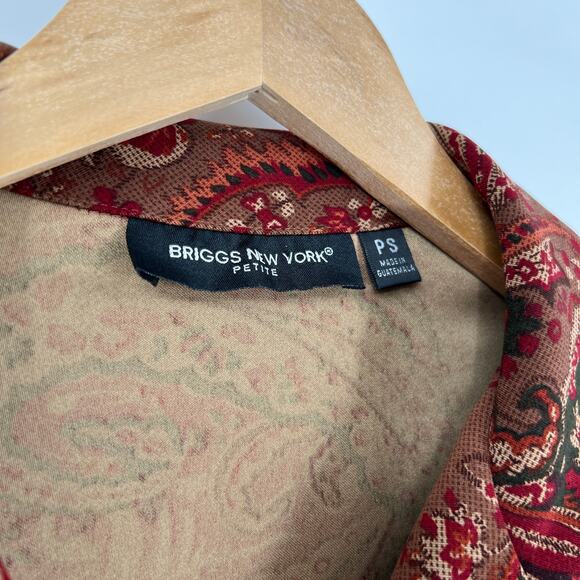 Y2k Vintage Briggs New York Petite Paisley Button-Up Cropped Jacket Size PS - Picture 4 of 5